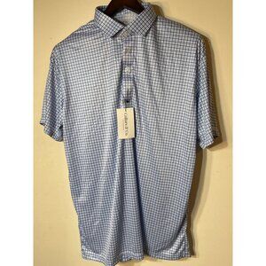 Collars & Co Polo Dress Shirt 2x Large Blue White Plaid